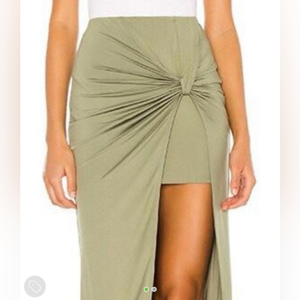 Superdown Asymmetrical Olive Dress